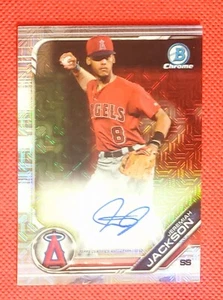 Jeremiah Jackson 2019 Bowman Chrome Mojo refractor autógrafo #BMA-JJ Auto Mets - Imagen 1 de 2