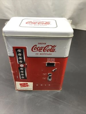 Coca Cola 1950s Vending Machine Tin W/ Popcorn 1997 New Sealed 8x6 - Image 1 of 4