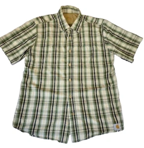 Carhartt SIZE L Force Button Up Short Sleeve SHIRT Green Mens Tactical Outdoors - Picture 1 of 12
