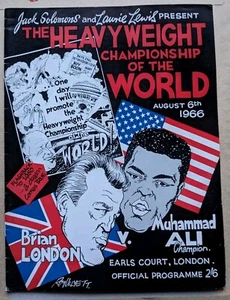 1966 Muhammad Ali vs Brian London World Title On-Site Boxprogramm  - Bild 1 von 1