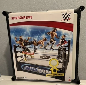 WWE Superstar Smackdown Ring 14 in with Spring Loaded Mat and Real Flex Ropes - Picture 1 of 4
