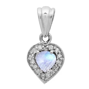 Valentine Gift Heart Moonstone 925 Sterling Silver Women Pendant Jewelry - Picture 1 of 4