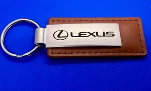 Dorschel Lexus Sales Service Vintage Brown Leather Keychain Car Key Chain - Imagen 1 de 10