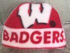 Wisconsin Badgers Fleece Hat - Handmade sizes Newborn, Child & Adult Men Women