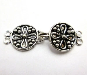 2 SET 52X19MM BALI TOGGLE CLASP 2 STRAND ANTIQUE SILVER PLATED 381 DTH-13 - Picture 1 of 3