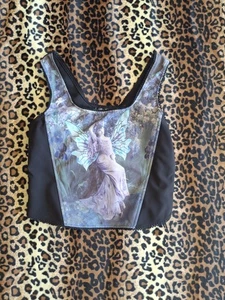 Widow Dolls Kill Black Fairy Satin Corset Coquette Top Plus 1x Goth Fairy Punk - Picture 1 of 3