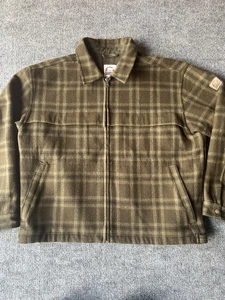 Giacca uomo Sorel marrone a quadri in lana con zip outdoor taglia XXL - Foto 1 di 14