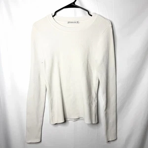 Abercrombie & Fitch schweres weißes geripptes Langarmshirt Damen M - Bild 1 von 4