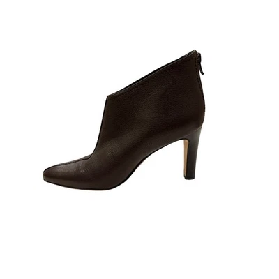 Botines Manolo Blahnik Marrón Punta Semi Punta Cuero Tacón Talla 37 EE. UU. 7 Foto 1 de 4