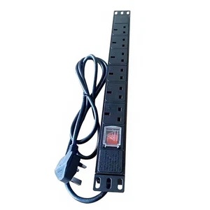 1U 6 - Way UK Sockets Rack PDU Vertical Rack Mounted 13A UK Plug D - Picture 1 of 10