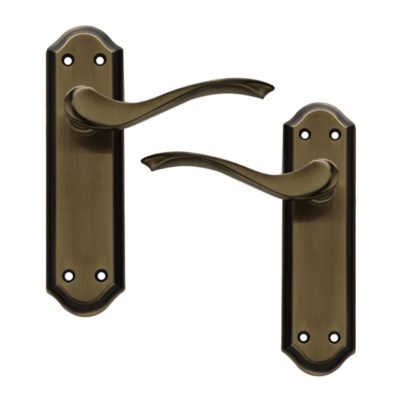 UAP York Polished Bronze Internal Door Handle Pair- Lever on Backplate Latch Set - Image 1 of 3