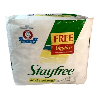 Maxi almohadillas desodorantes Stayfree vintage 1990 24 almohadillas sin abrir Foto 1 de 3