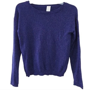 Gymboree Sweater Girls Large 10-12 Purple, Metallic Thread Holiday Winter Top - Picture 1 of 4