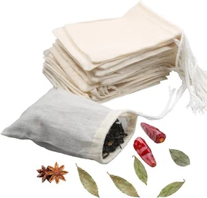 10Pcs Reusable Tea Filter Bag, Soup, Bone Broth Brew, 3 x 4 inches, Beige - Picture 1 of 8