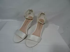 Chinese Laundry Ankle Strap Open Toe Wedge Heel Shoes Silver Snake Skin sz 8 - Picture 1 of 10