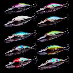 10Pcs Minnow Pencil Long Lip Fishing Lures Swimbait Bass Trout Crankbait 3.5in - Picture 1 of 6