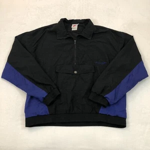 Vintage 90s Speedo Black & Purple Plaid Anorak Windbreaker Surf Jacket Mens XL - Picture 1 of 9