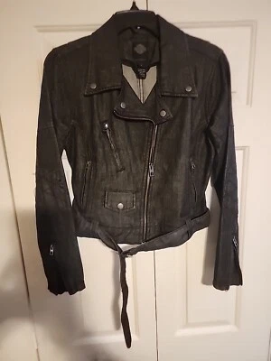 Vintage Harley Davidson Womens Medium Denim Jacket Diamond Stitch - Image 1 of 4