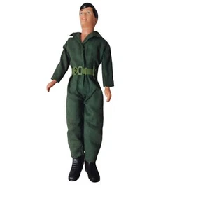 Vintage Armee Luftwaffe Militär Mann Actionfigur Puppe 12" Stiefel Overall Gürtel - Bild 1 von 5