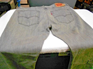 Mens LEVIS 501 BUTTON FLY CLASSIC 5 pocket GRAY denim jeans 37 x 34 (Actual) - Picture 1 of 4