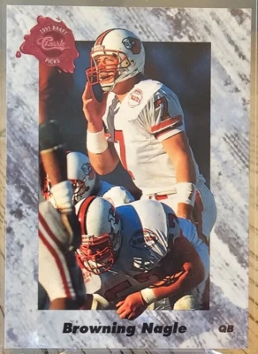 1991 Classic Draft Picks Browning Nagle RC #130 New York Jets - Image 1 of 2