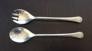 Vintage Set Salatgabel und Löffel versilbert Italien 9 1/4" L ~ kostenloser Versand - Bild 1 von 5