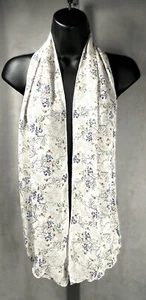 Vintage Long Sheer Flowy Belt/Neck or Head Scarf Delicate Flower Design 12-16 - Picture 1 of 7