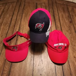 Tampa Bay Buccaneers 2020 Superbowl Team NFL Football Visor Hat LOT! (3) - Picture 1 of 13