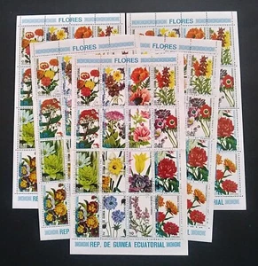 Wholesale x5 Equatorial Guinea - 1979 CTO NH 16v Flowers Flora - Picture 1 of 1