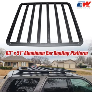 63" x 51" Aluminum Platform Flat Roof Rack Universal Cargo Carrier 600lbs Load - Picture 1 of 19