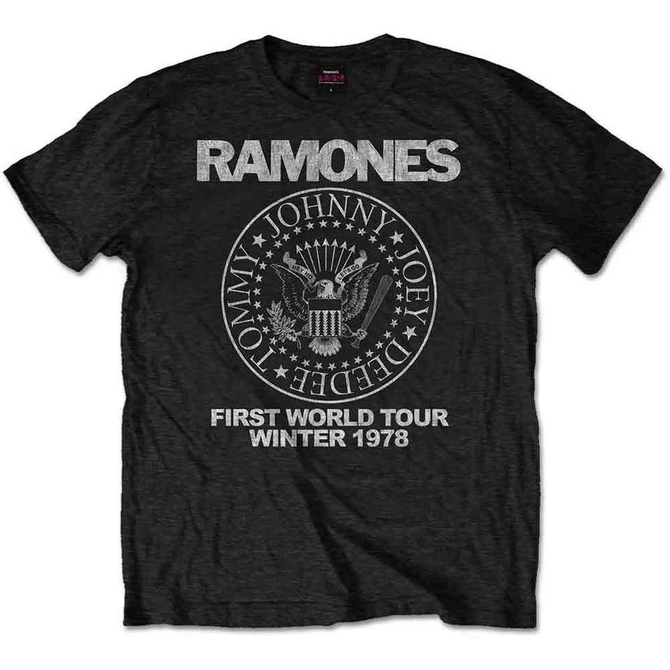 Camiseta Ramones First World Tour 1978 Negra Nueva Foto 1 de 1
