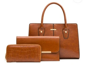 New Retro Large Capacity Women Shoulder Crossbody Bags with Purse and Wallet Set - Picture 1 of 5