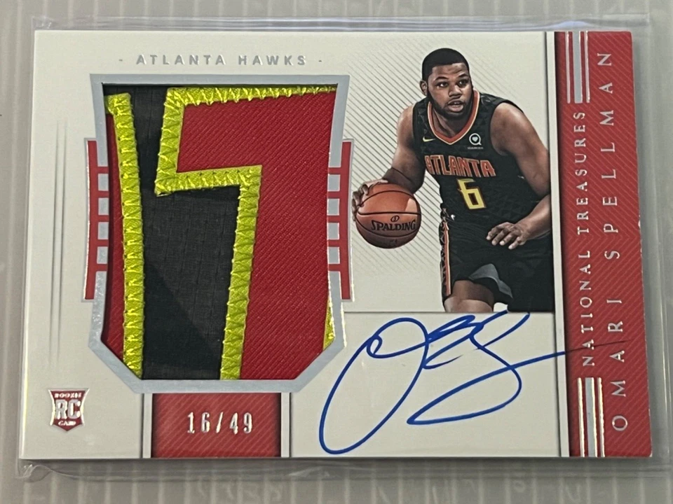 2018-19 Panini National Treasures Omari Spellman Rookie Patch Auto /49 No.101 - Image 1 of 4