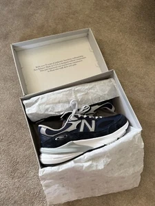 NEW BALANCE 990v6 Leather-Trimmed Suede and Mesh Sneakers in Navy - UK 12.5 - Picture 1 of 22