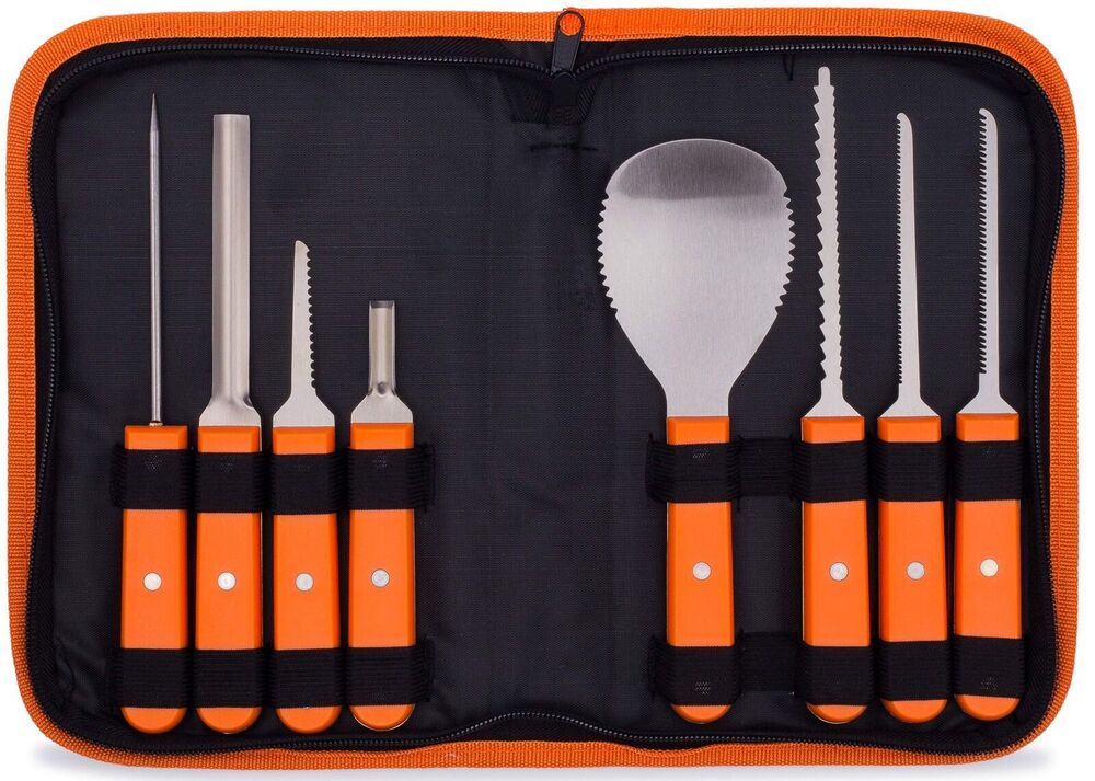 Professional Pumpkin Carving Kit - Heavy Duty Stainless Steel Tools And Knives W