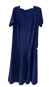 HEATHER VALLEY AYSEMETRIC STITCHED PANELS SIZE 16. NAVY new no tags - Picture 1 of 4