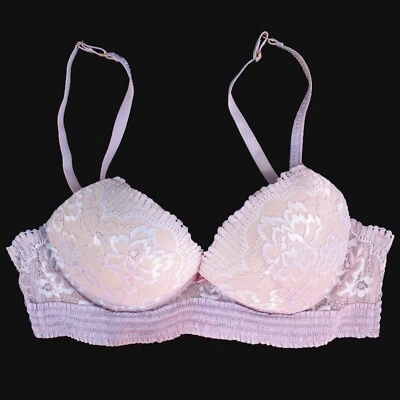 Sujetador Pleasure State Etiqueta Blanca Push Up Con Aros Bordado Encaje Rosa Talla 34B Foto 1 de 4