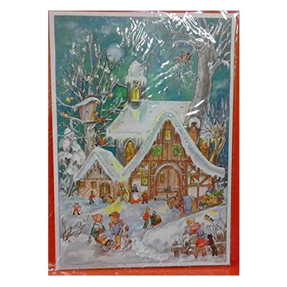 Children in the Snow Richard Sellmer Advent Calendar 297x210 mm with glitter - Image 1 of 1