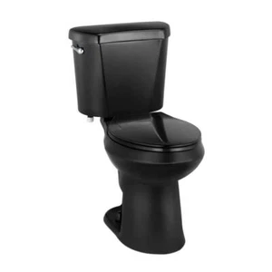Glacier Bay 2-Pcs Black High Efficiency 1.28 GPF Single Flush Elongated Toilet - Picture 1 of 12