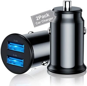 Auto Ladegerät [2er-Pack] 24W 4,8A Mini Dual USB Auto Adapter - SCHWARZ - Bild 1 von 7