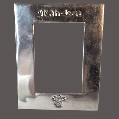 Grandma Silver Metal Picture Frame Shabby Distressed - Image 1 of 4