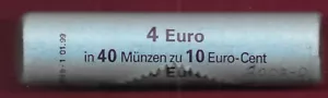 GERMANIA 10 EURO CENT 2002-D BU ROTOLO DI 40 MONETE,1° MAPPA,LA PORTA DI BRANDEBURGO,SYM - Foto 1 di 1