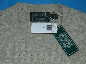 NWT POLO COUNTRY RALPH LAUREN CABLE KNIT SWEATER LARGE - Picture 1 of 5