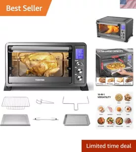 Large Capacity 6-Slice Convection Toaster Oven - Elegant Black Stainless Steel - Picture 1 of 9