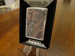 USMC UNITED STATES MARINE CORPS OOH-RAH CAMO ZIPPO LIGHTER MINT IN BOX - Picture 1 of 3