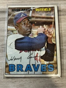 1967 Topps - #250 Hank Aaron Bad Shape Poor Hof Braves - Bild 1 von 5
