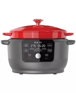 INSTANT POT 6-Quart 1500W Electric Round Dutch Oven 5-in-1: Braise, Slow Cooker - Picture 1 of 6