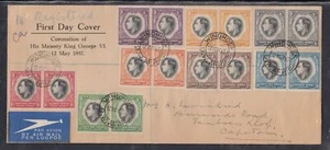 SW Africa Scott 125-32 FDC - 1937 edición de coronación T1 - Imagen 1 de 1