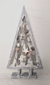 "Encanto rústico de madera de mesa de Navidad árbol de vacaciones granja campo 17""🌲" - Imagen 1 de 10