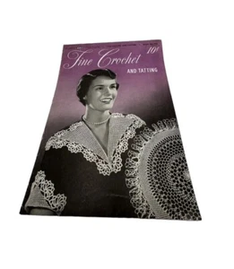 Vintage 1949 Floral Fine Crochet & Tatting Pattern & Instruction Booklet Clarks - Picture 1 of 19